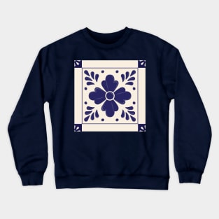 Mexican Talavera Flower by Akbaly Crewneck Sweatshirt